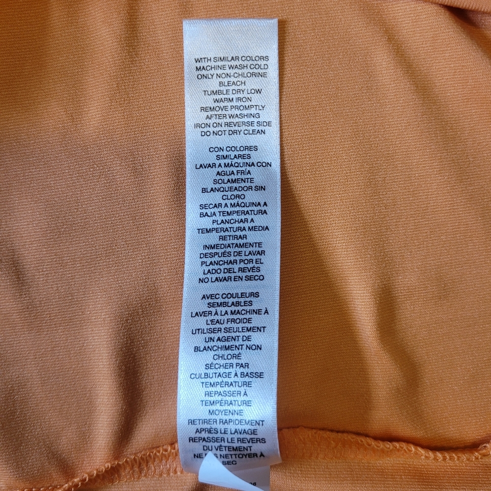 Chico's Womens Size 2 Large/12 Orange Tank Top Nylon Spandex Microfiber Scoop - Picture 4 of 7